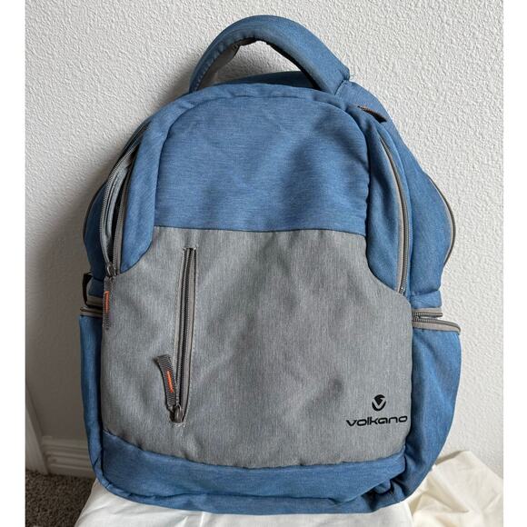 Volkano Breeze Backpack With 15.6" Laptop Compartment, Blue/Gray - Picture 1 of 8
